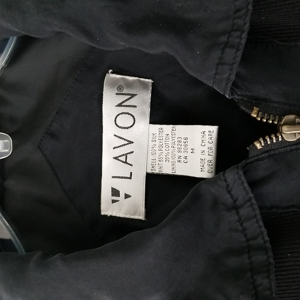 Vintage Lavon Silk Windbreaker Jacket Size M Black - Picture 3 of 12